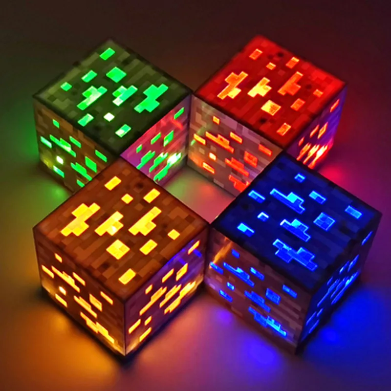 

Mining Pixel Game Torch LED Light Up Night Wall Light Luminous Minecraft Cartoon Minecrafted Torch Hand Home Party Decorations