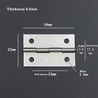 mini stainless steel hinges 34x22mm gift box jewelry box connector hardware decorative fittings thickness 0 5mm