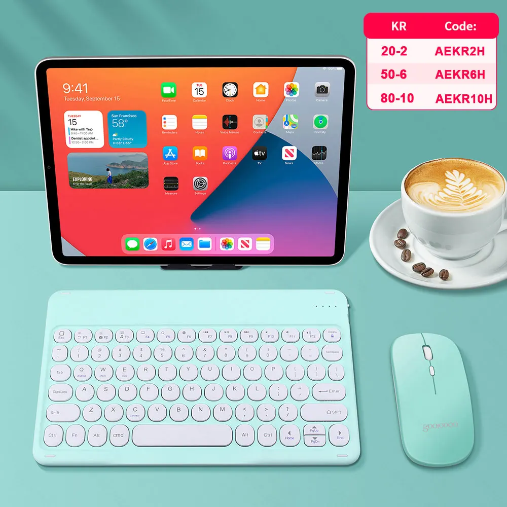 Bluetooth клавиатура беспроводная клавиатура и мышь Teclado для iPad 10th 2022 Xiaomi Samsung Huawei планшет Android IOS Windows
