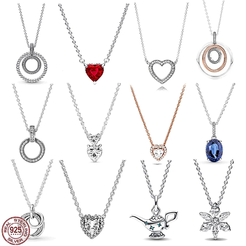 

Новое ожерелье из стерлингового серебра 925 пробы в виде снежинки, жемчуга, пятиугольного сердца, подходит для оригинальных бусин Pandora, женские подарки «сделай сам»