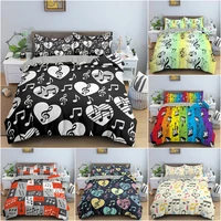 3d music duvet cover set musical notation bedding set luxury bedclothes 23pcs king queen quilt cover for bedroom home decor