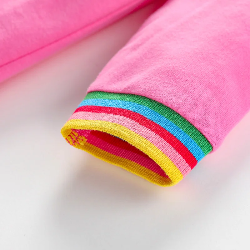 Хлопковое платье с длинным рукавом для девочек милыми животными