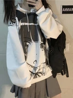 deeptown japan style anime print hoodies women harajuku hip hop graphic oversize sweatshirts casual loose tops gothic streetwear