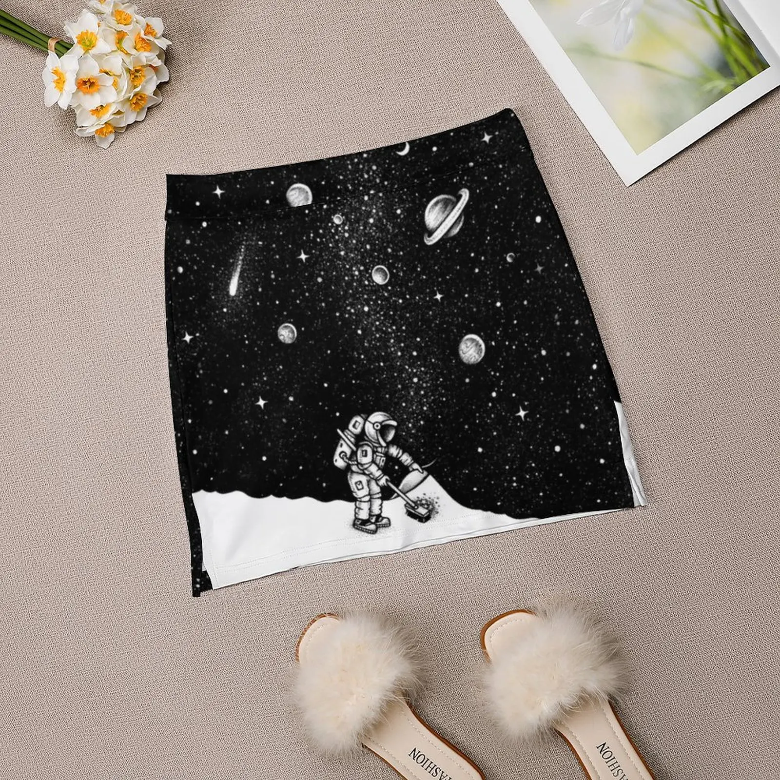 Юбка Cosmic Dust женская короткая модная офисная мини-юбка штаны 2022 с астронавтами