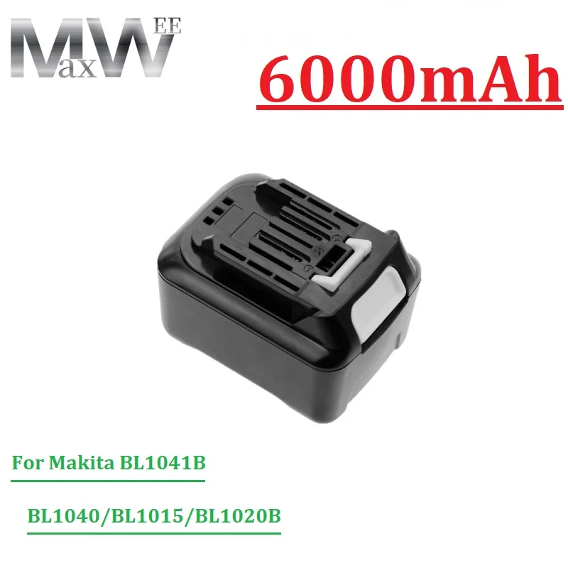 

Перезаряжаемый аккумулятор для электроинструментов Makita, 12 В, 6000 мАч, Сменный аккумулятор для Makita BL1021B, BL1041B, BL1020B, BL1040B