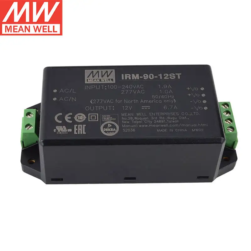 IRM-90-12ST 12 В 6 7 А 90 Вт AC-DC meanwell PCB-Mount Зеленый модуль питания Импульсный источник с