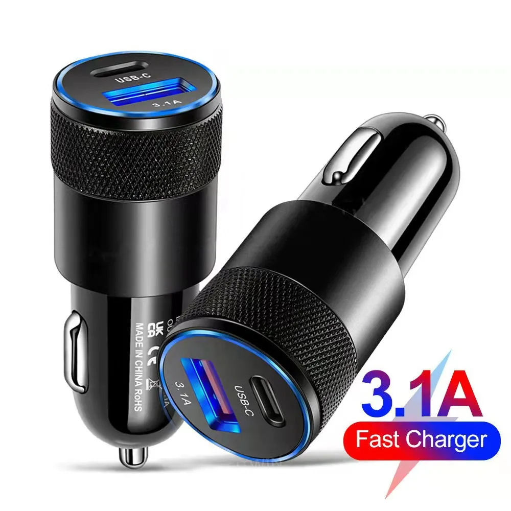 

QC3.0 быстрое автомобильное зарядное устройство 15 Вт 3.1A PD USB маленькая стальная пушка автомобильное зарядное устройство из алюминиевого спла...