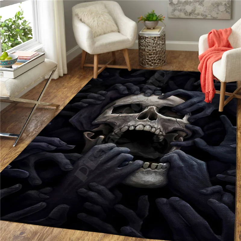 

Horror Skeleton 3D Print Floor Mat Home Entrance Carpet Door Mat Living Room Rugs Non-slip Bedroom Kitchen Bathroom Mat Alfombra