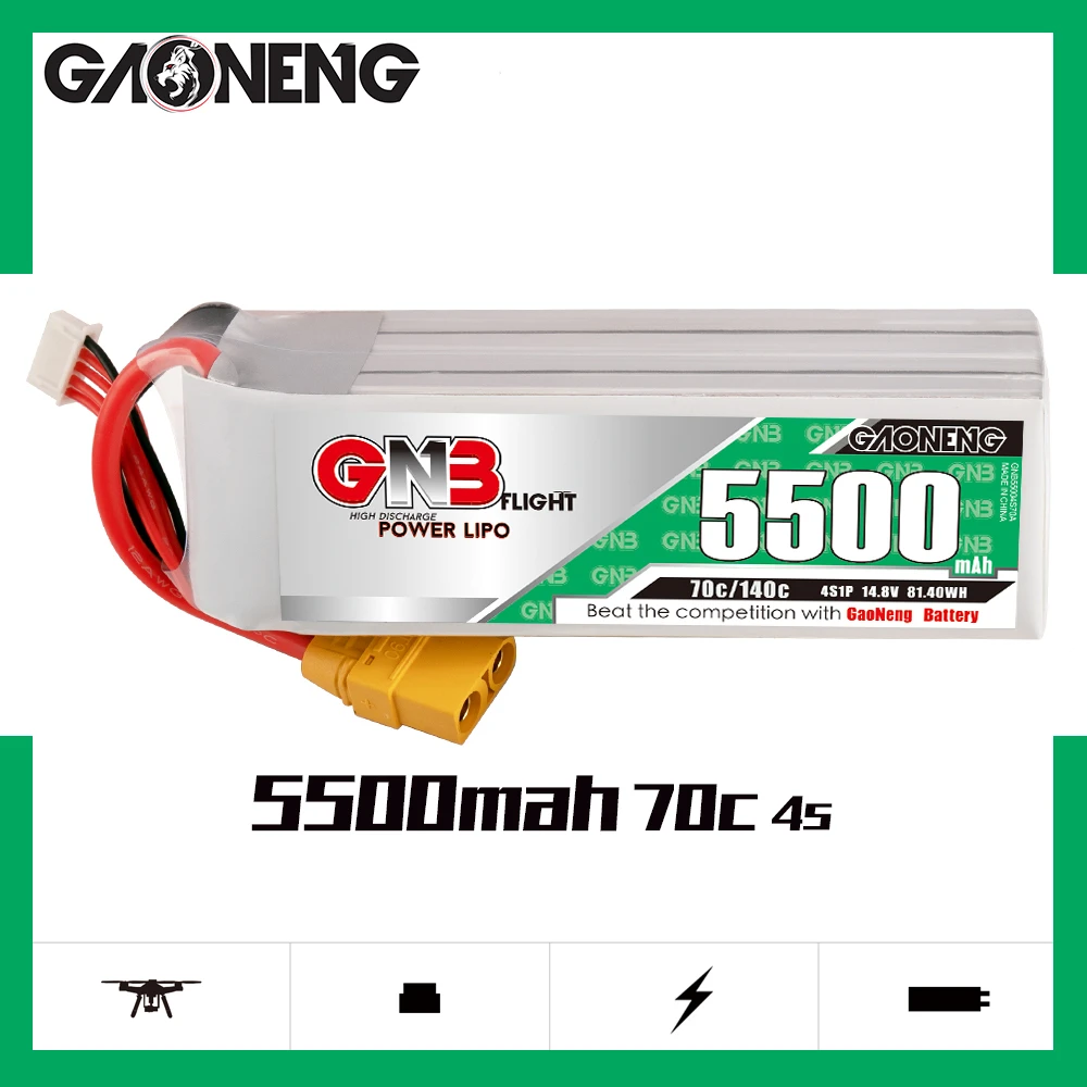 Gaoneng GNB 4S 14.8V 5500mAh 100C Lipo XT90S