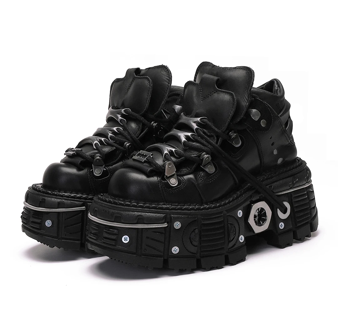 Кожаные высокие туфли в стиле ретро с испанской раскладкой для мужчин и женщин