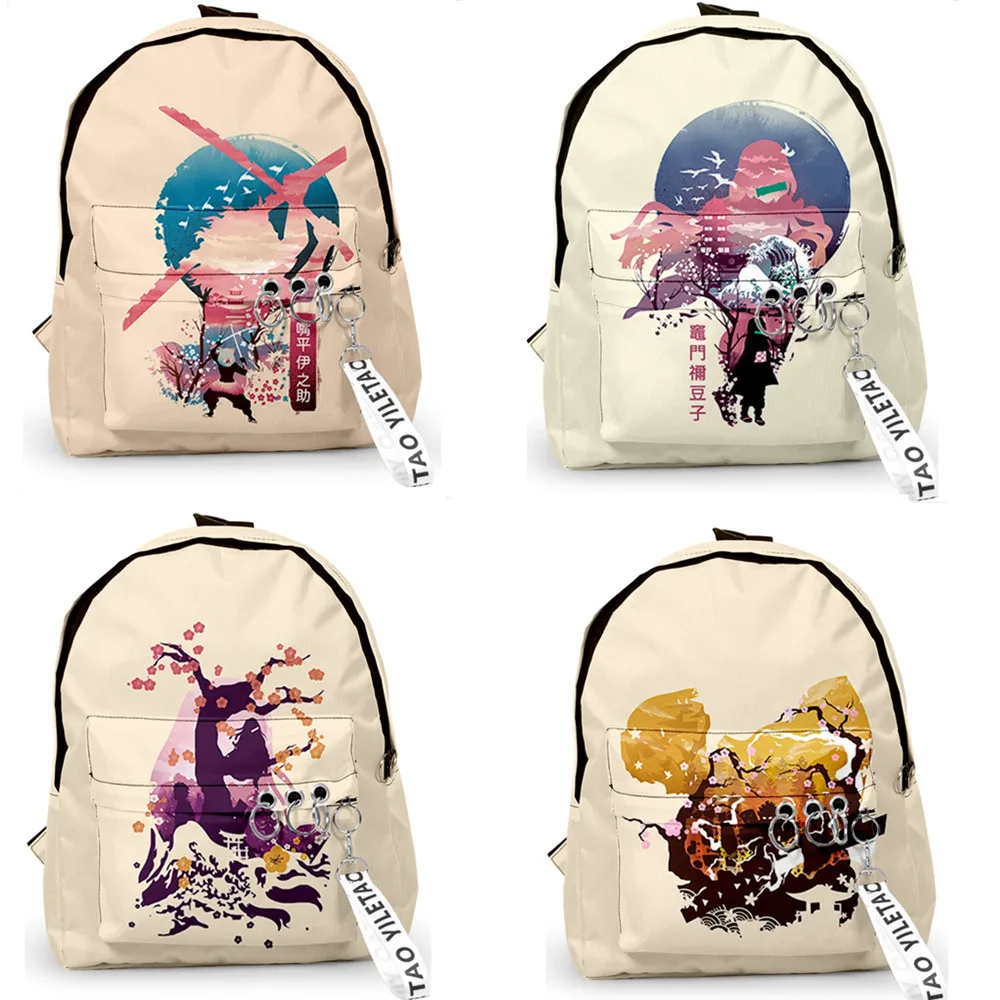 

Boys Girls Japan Anime Demon Slayer Cosplay Costume Small Backpack Children Teenager Women Men Oxford Waterproof Schoolbag