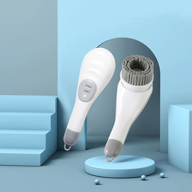 

Cleaning Pots And Dishes Soft Brush 3 Brush Heads Electric Cleaning Brush Handheld Multi-functional Clean Brush Usb Charging