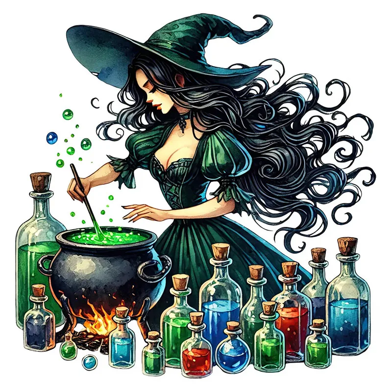 

Фэнтезийная ведьма наклейка для стены