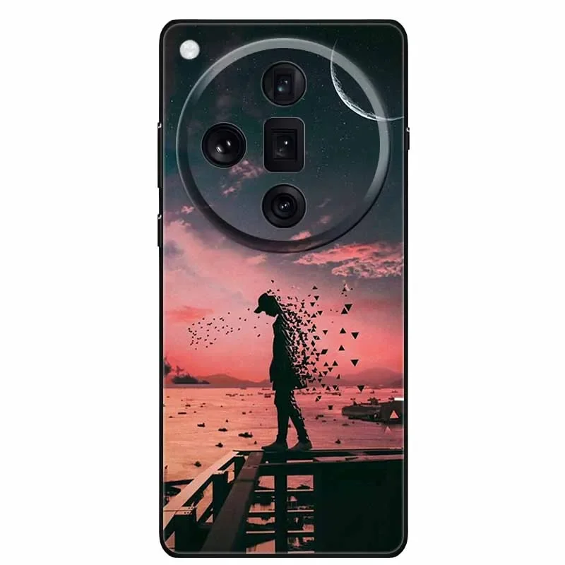 For Find X7 Ultra 5G Case 6.82'' Silicone TPU Soft Bumper Phone Cases for OPPO Shockproof Covers X7Ultra Cool Wolf