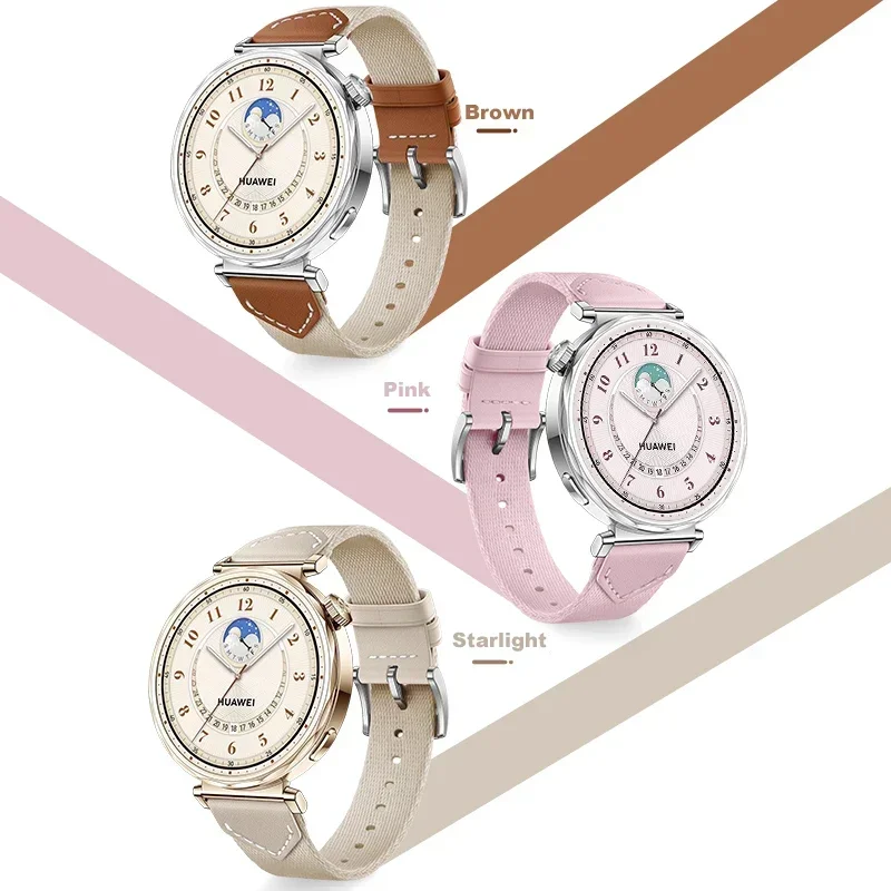 Кожаный нейлоновый ремешок 18 мм для Huawei Watch GT5/4 41 GT5 Pro 42 Браслет -качества Gramin Forerunner
