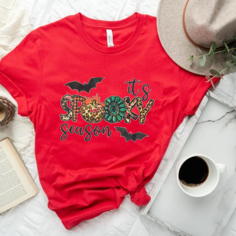 

Spooky Season Shirt, Halloween Boo Shirt, Halloween Tees for Women, Halloween Shirt Mom, Trick or Treat Shirt 100% Cotton