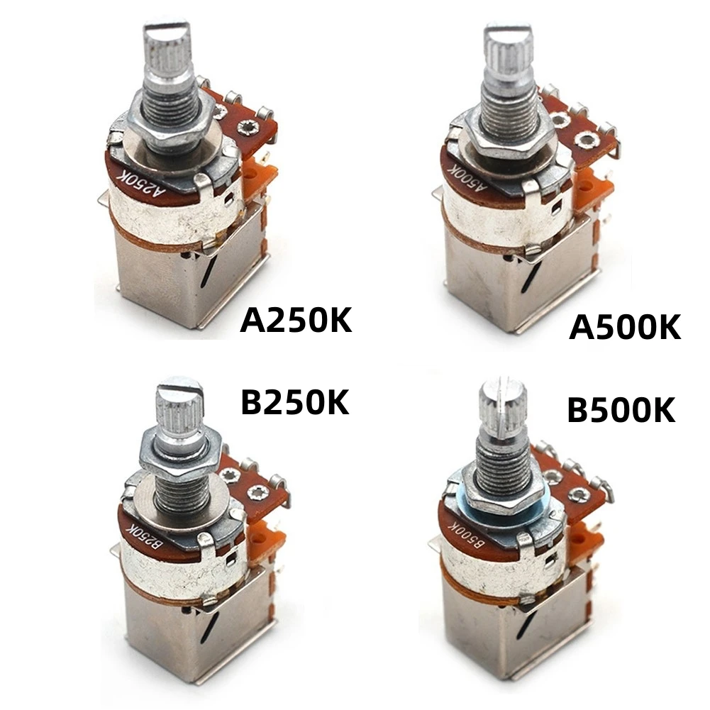 

A250K B250K A500K B500K Guitar Push Pull Potentiometer 18mm Long Split Shaft 1/4" For Electric Guitar Bass Building