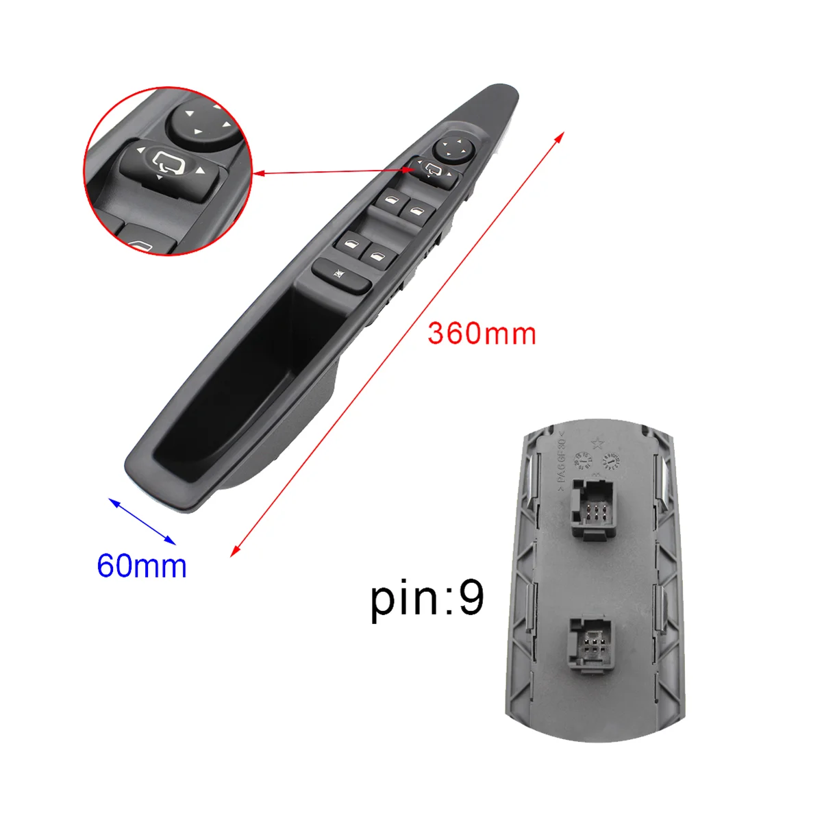 Переключатель Стеклоподъемника автомобиля 6554.HA Master для Citroen C4 2004-2010 (ручное