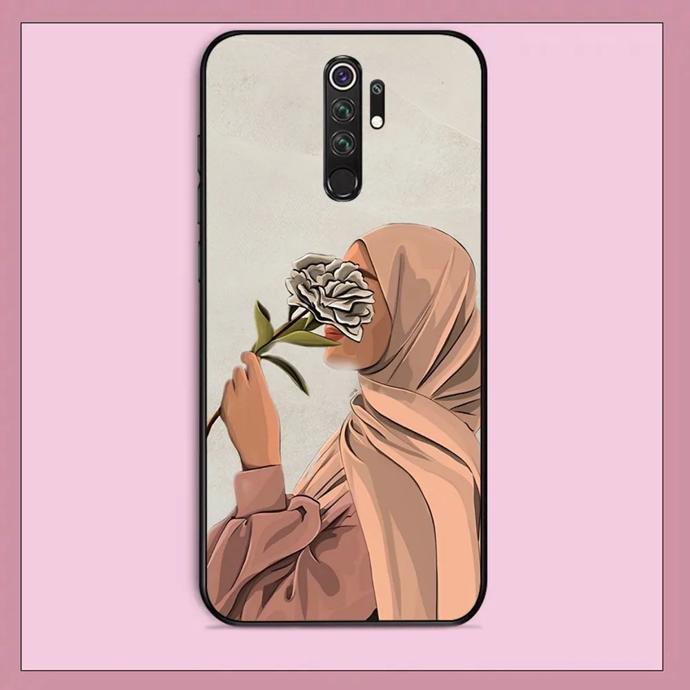 ł arabski hidżab dziewczyna etui na telefon dla Redmi Note 4 X 5 A 6 7 8 Pro T 9 9S 10 11 11S 11Epro PocoM3pro