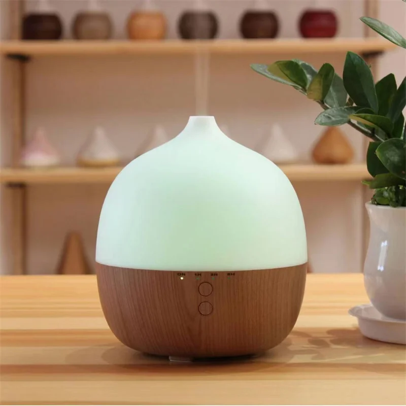 

LOVAROMA 300ML Wood Grain Remote Control Air Humidifier Aroma Diffuser 7 Colors LED Light Misting Purifier Perfume Essential Oil