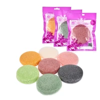 1 pack more color round sponge makeup puffer cleanser natural konjac puffer cleanser face cleansing tool