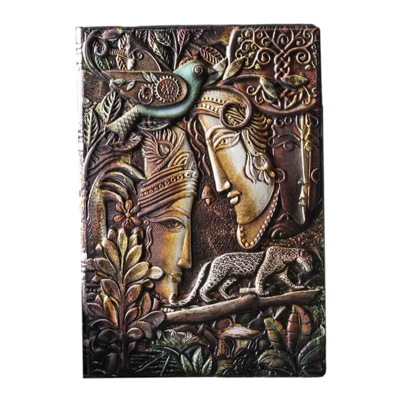 

Vintage A5 Diary Notebook Journals Handcraft Embossed Leather Diary Bible Book Travel Planner School Office Gift