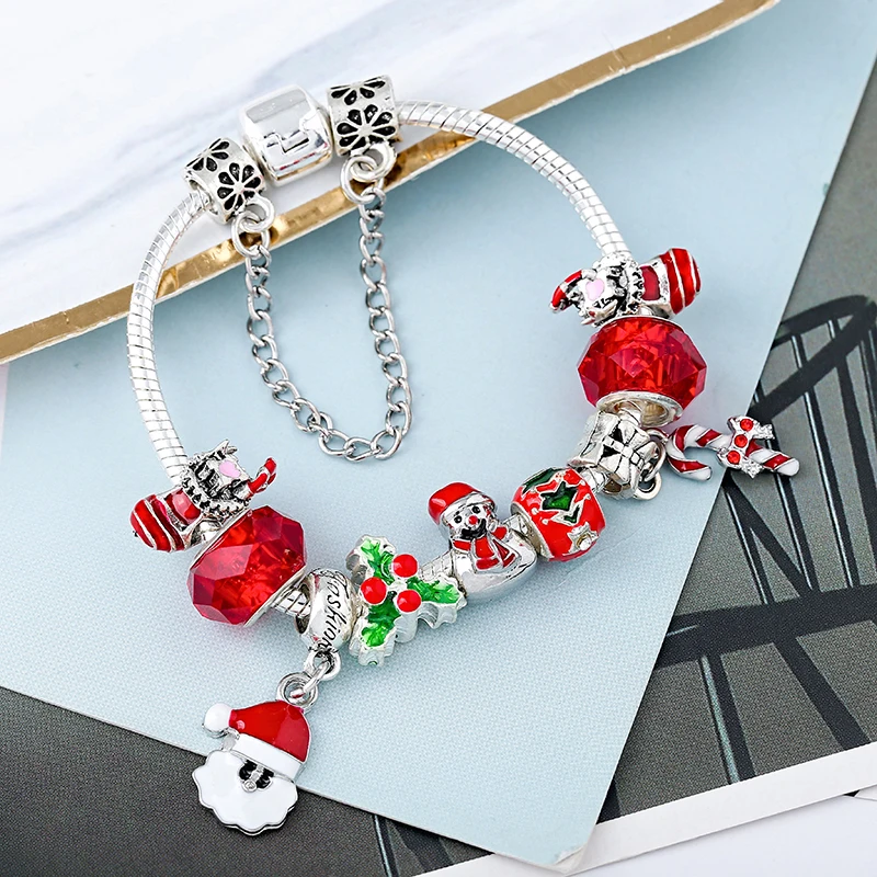 Высокое качество милые подвески Санта-Клауса браслет-подвеска подходит для