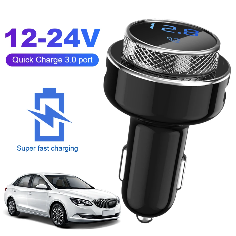 Автомобильный музыкальный адаптер Bluetooth-совместимый 5 0 QC3.0 FM-модулятор