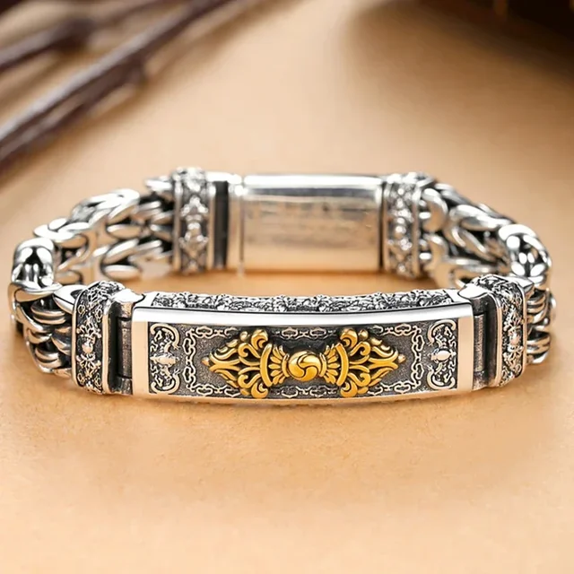 Мужской серебряный браслет HX | AliExpress