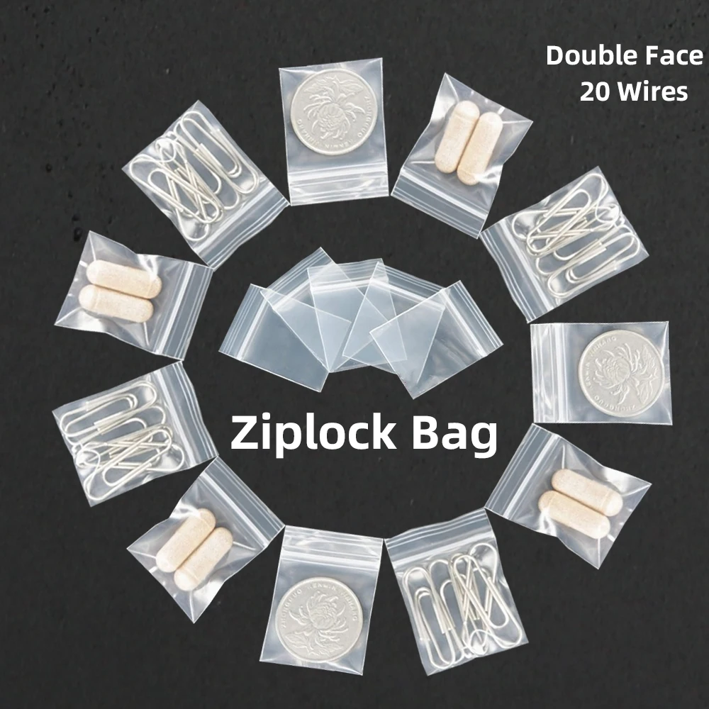 

300/100pcs Small Transparent Plastic Ziplock Bag Jewelry Storage Bags Thicker Crystal Packing Pouches Reusable Zipper Lock Sack