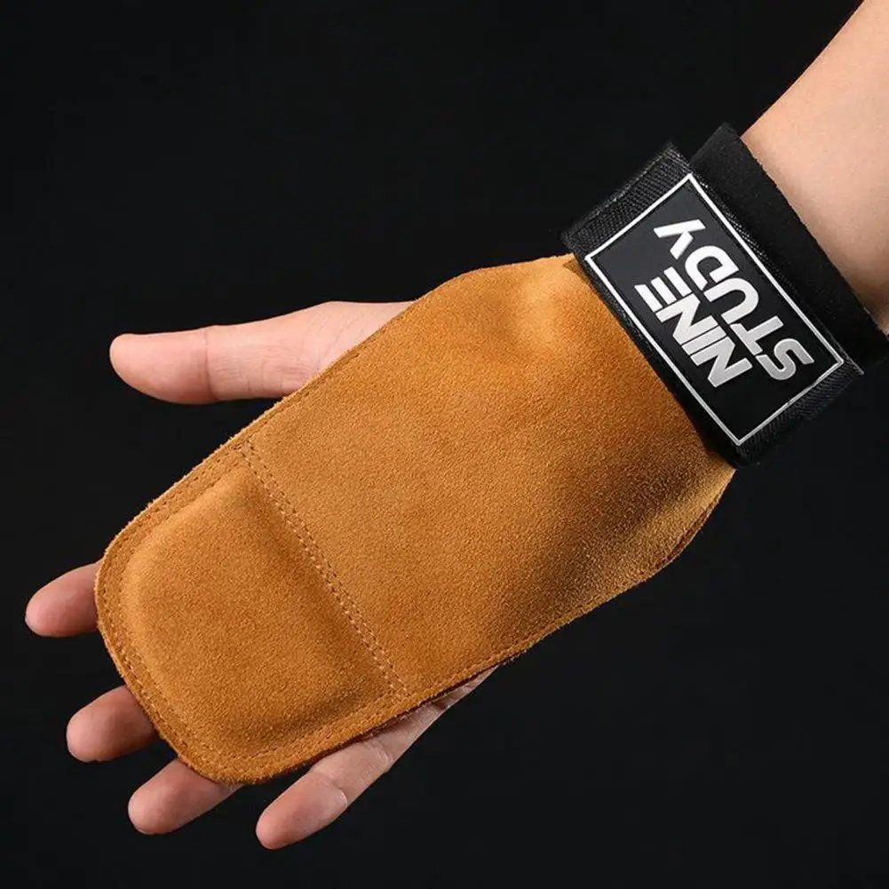 

1 Pair Convenient Weight Lifting Workout Grip with Built-in Wrist Wraps Ergonomic Design Palm Protection Gloves