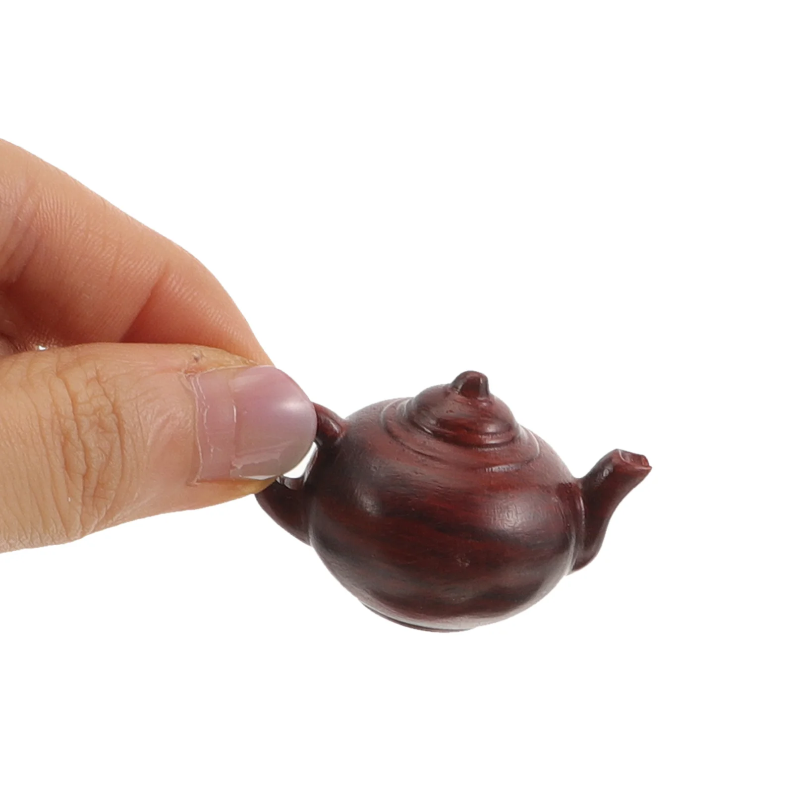 Wood Decor Keychain Hanging Charms Crafts Decoration Animal Statue Pendant Wooden Teapot