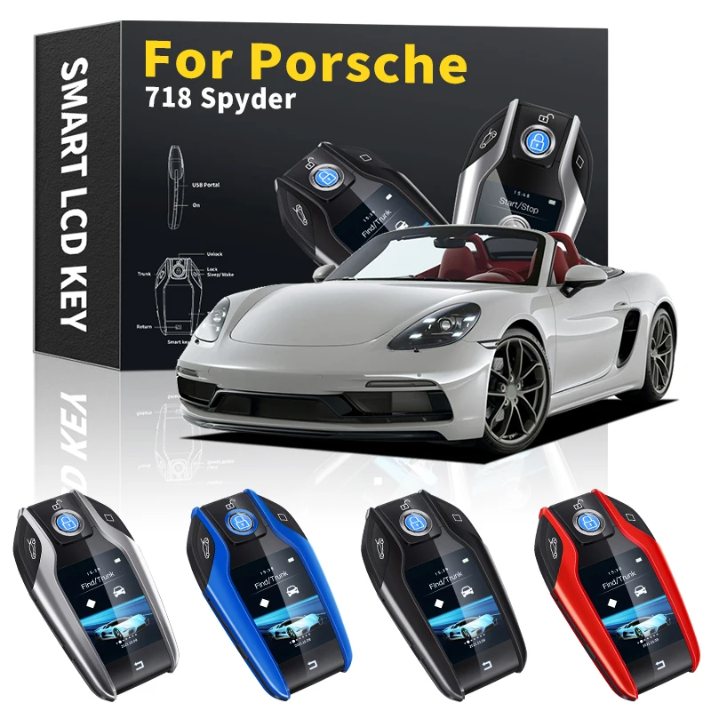 

Smart LCD Key Keychain For Porsche 718 Spyder Car smart LCD key accessories keychain key case 2001 2002 2003 2004 2006 2014-2022