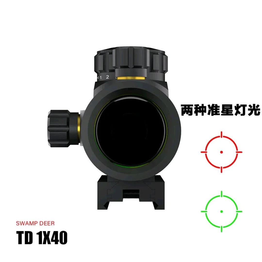Фото TD1X40 красная точка голографическое красно-зеленое пятиуровневое освещение с большим полем зрения и регулируемым металлическим перекрестием №3
