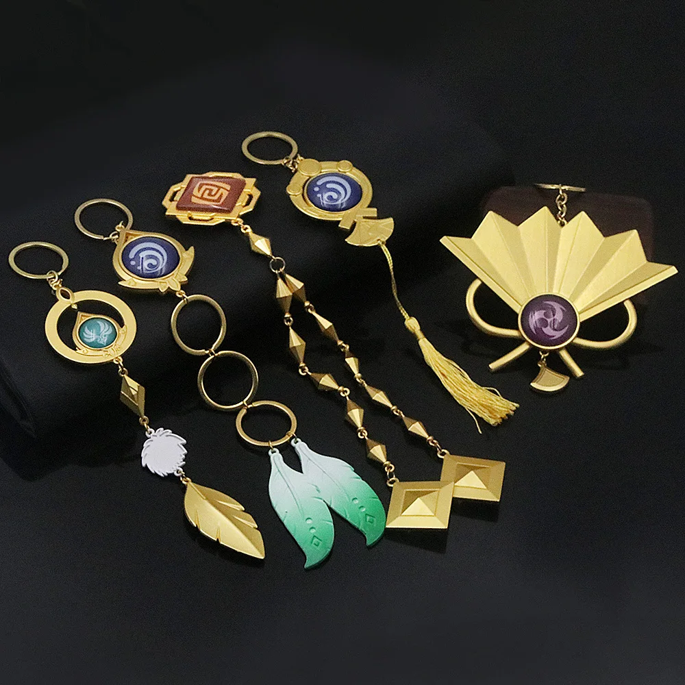 

Genshin Impact Game Vision Keychains Wanderer Kamisato Ayato Eye of God Pendant Men and Women Keychains Jewelry Gifts Decorative