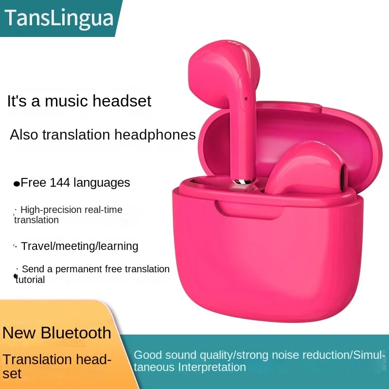 

144Language Translation Headset Simultaneous Translator Headset Business Interpretation Earphone Travel Gift Translation Earbuds