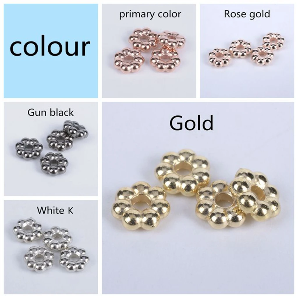 

100-300Pcs/Lot 4 5 9mm Daisy Wheel Flower Charm Loose Spacer Beads DIY Accessories For Jewelry Making Needlework