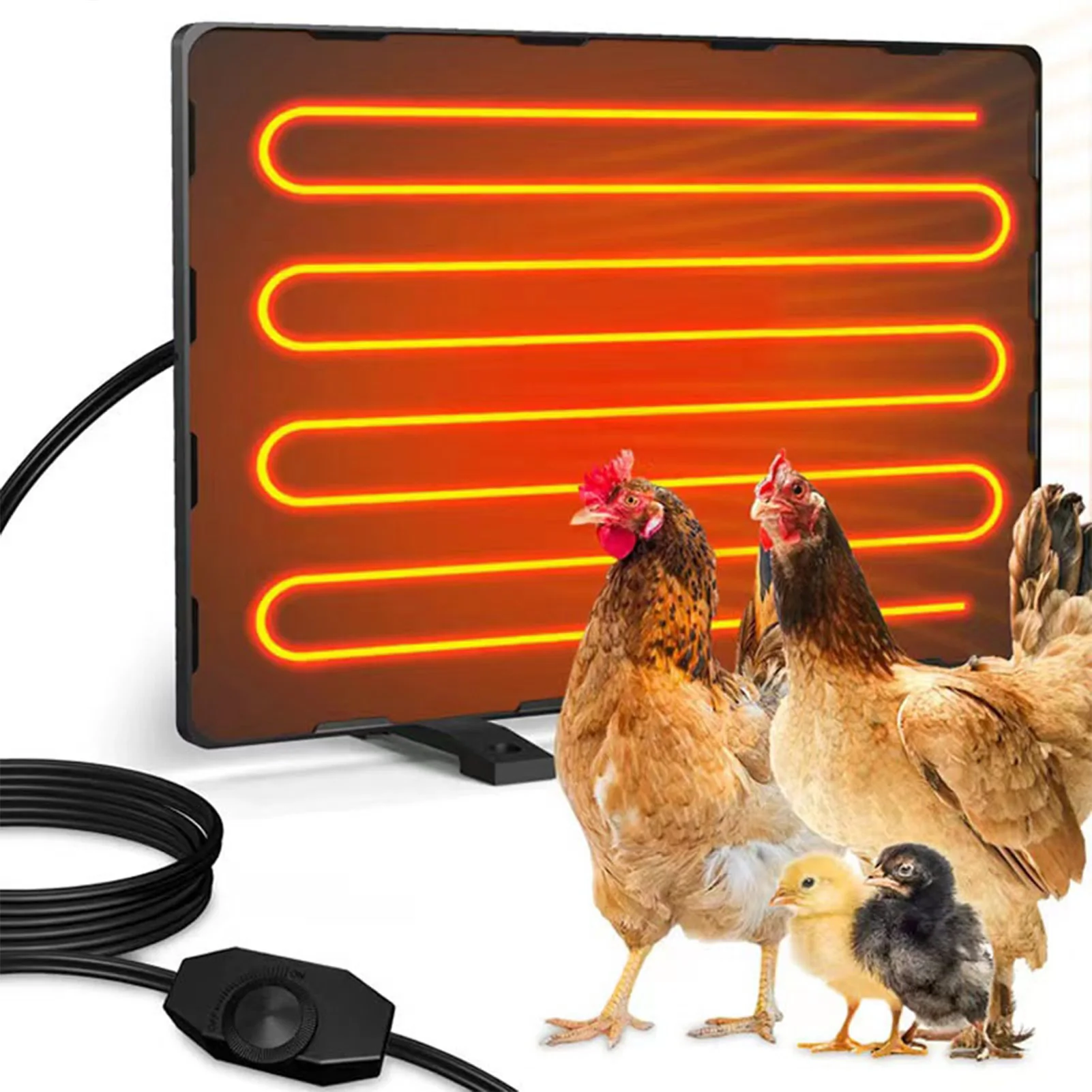 Coop Heater for Chicken Effective Radiant Heat Range within 16''/40cm Continuous Operation or 6/8/10/12H