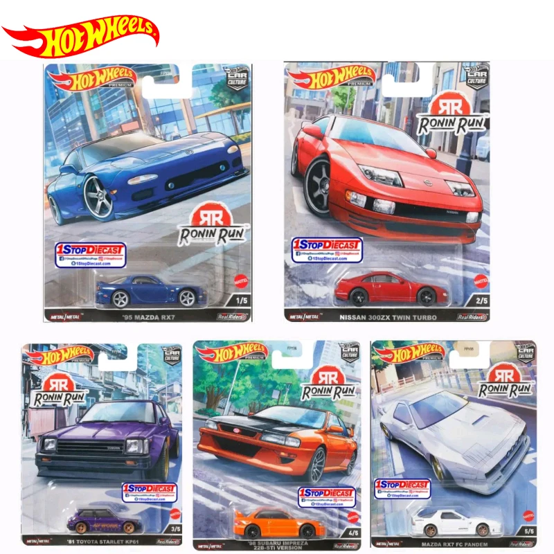 

Original Hotwheels Premium Car Culture Ronin Run Carro 1:64 Diecast Mazda RX7 Toyota Starlet Subaru Collection Kids Toys for Boy