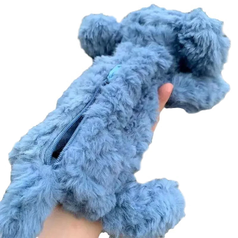 Милый мультяшный синий слон пенал большой емкости плюшевый чехол для ручек