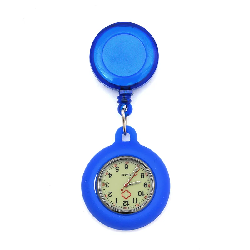Luminous Nurse Watch Female Student Examination Hanging Doctor Pocket Watch Easy Pull Buckle Silicone Chest Watch Wholesale Gift