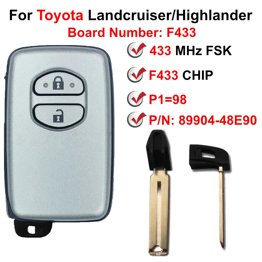 433 МГц FSK 89904-48E90 ID74-WD04 F433 плата смарт-ключ для Landcruiser 200 MDL B77EA 2010-2015 Highlander после 2012 г.