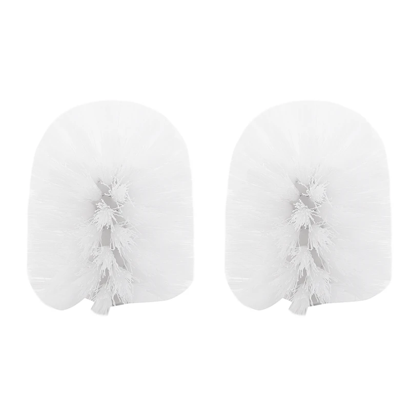 

New Replacement Spare Bathroom Accessory Plain Plastic Toilet Cleaning Brushes Head Holders White (2x White Heads)