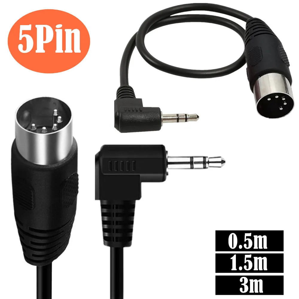 

Angled 3.5mm Stereo Jack Audio Cable 3.5 mm Aux Male to MIDI Din 5 Pin MIDI Male Female Plug for Microphone MIC