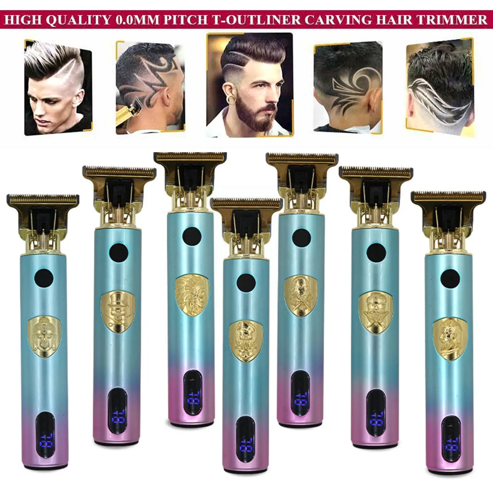 

T9 Hair Removal Electric Epilator Vintage Professional Beard Barber Cordless Shavers Cutting Men Razors Machine Trimmer V9s1