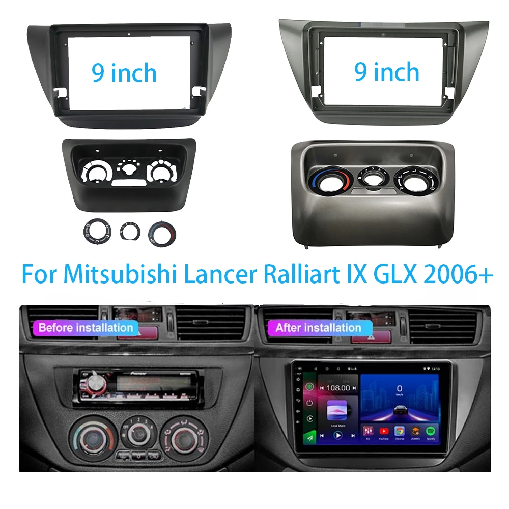 9-дюймовый автомобильный рамочный адаптер для фасции Mitsubishi Lancer Ralliart IX GLX Sportback Android
