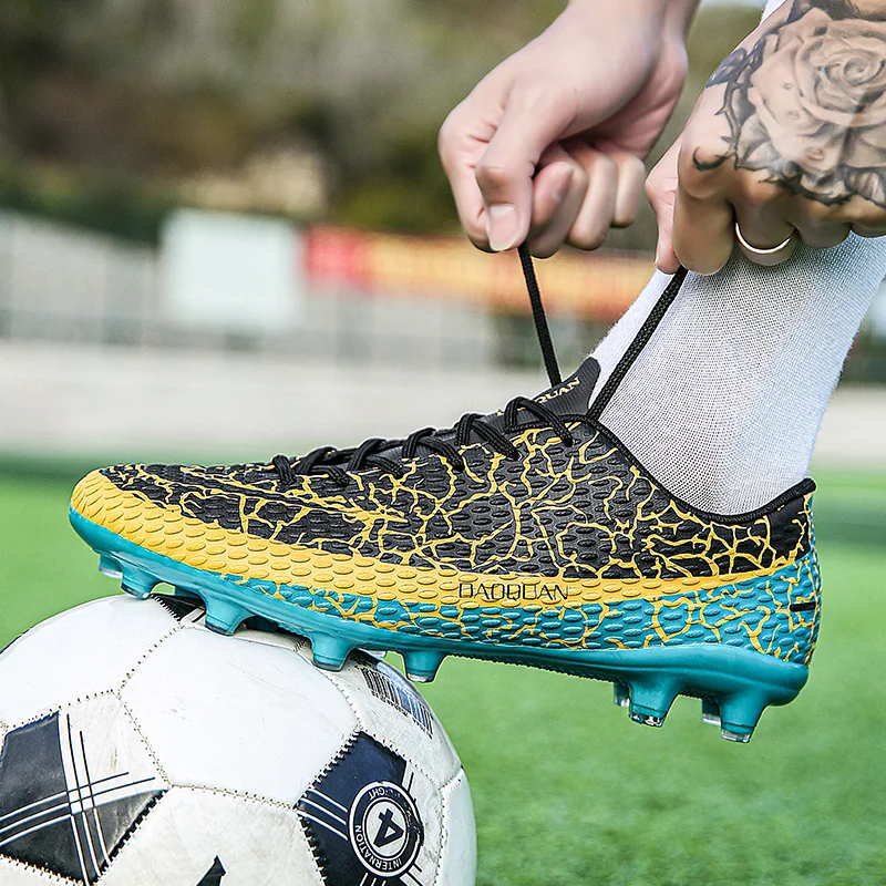 Men's Soccer Shoe Long Nail Broken Nail Football Boots Anti-slip Grass Training Match Five-person Shoe Children's Soccer Shoe Si