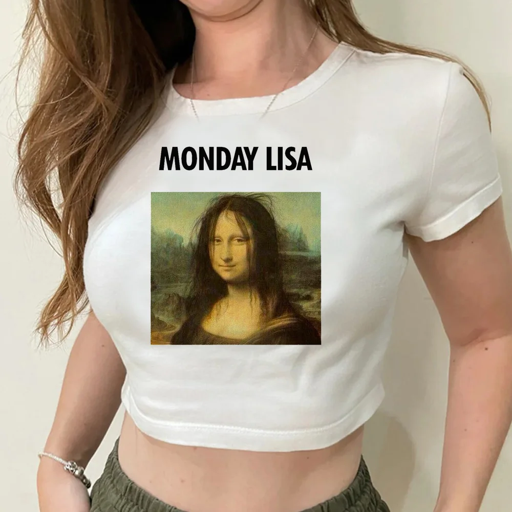 

Женский Готический Топ в стиле хиппи, с принтом «Мона Лиза»