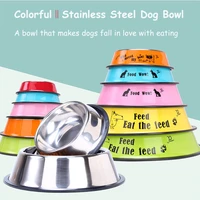 pet dog stainless steel bowls non slip anti fall durable cat dogs feeding bowl puppy drink water feeder pets outdoor food dish