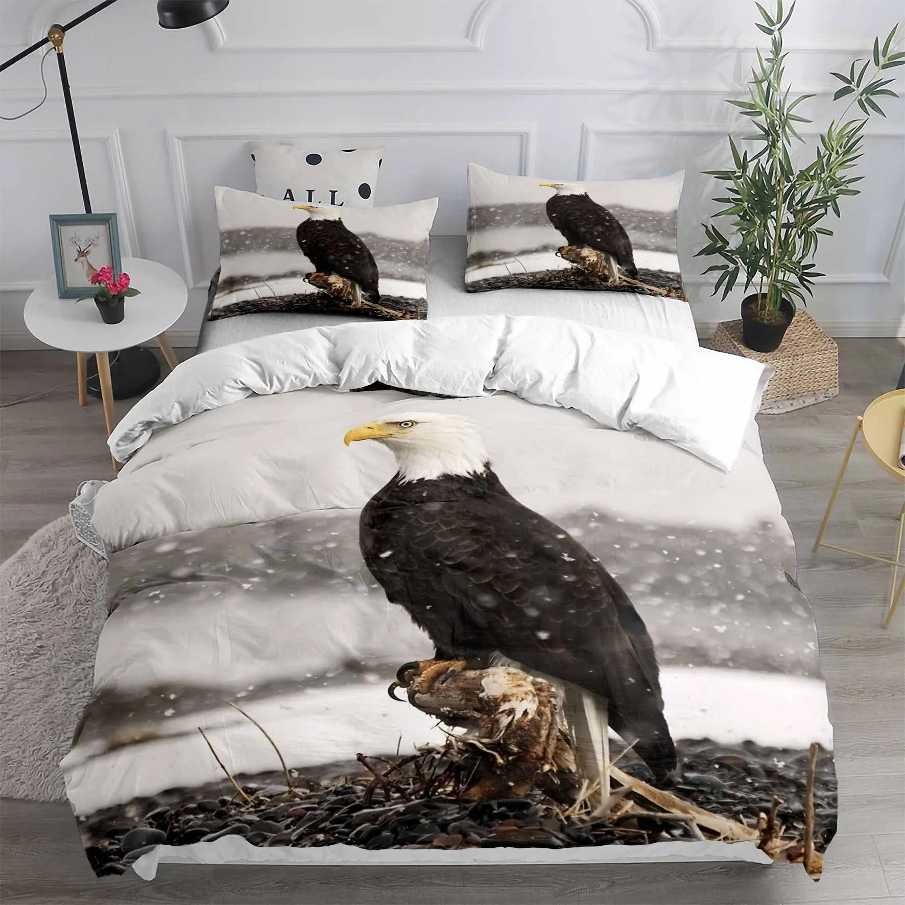 

Animal Flag Eagle Duvet Cover Blue White Bedclothes Home Textiles 3D Quilt Campaign Democratic Freedom Sign Bedding Set
